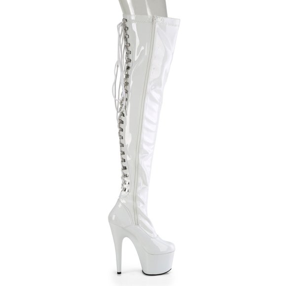 Pleaser Adore 3063 White Platform Boots - Picture 5 of 5